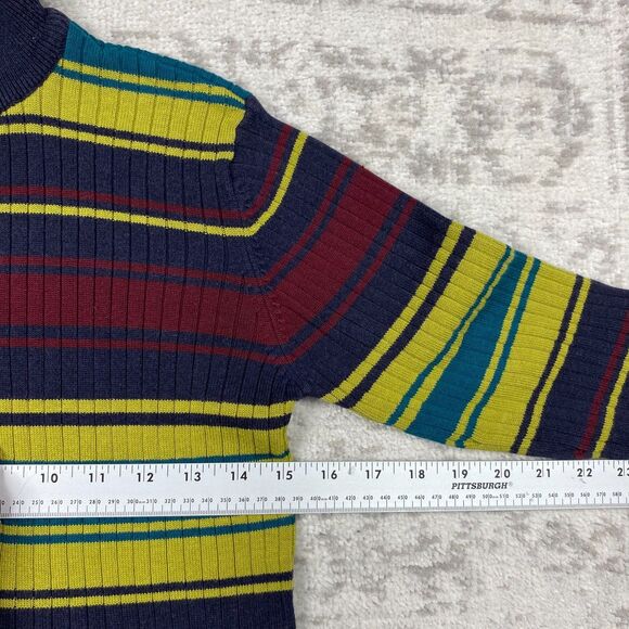 Vintage Worthington Striped Turtleneck Top Y2K High Neck Long Sleeve Shirt Small - Picture 4 of 5